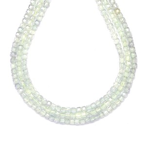 Cirkon fazettált halvány zöld kocka 3x3mm  ékszerkészítő alapanyag (füzér), Kellékek & szerszámok, Ásvány alapanyag, Ásványfüzér, , MESKA