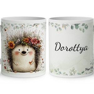 Névvel kérhető - A rét mosolygós cukisága, a süni mintás bögre, Otthon & Életmód, Konyhafelszerelés, tálalás, Tálalás, Bögre & Csésze, , MESKA