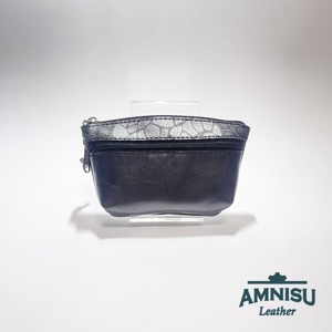 Sötét ezüst - szürke mintás kettő cipzáras kulcstartó B8001 - táska & tok - kulcstartó & táskadísz - kulcstartó - Meska.hu