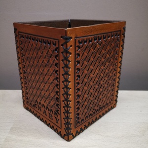 Bőr asztali tolltartó - otthon & életmód - papír, írószer - tolltartó & ceruzatekercs - Meska.hu