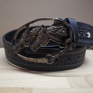 Növényi cserzésű poncolt bőr öv, Ruha & Divat, Öv & Övcsat, Öv, Bőrművesség, MESKA