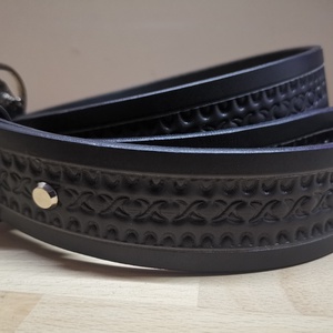 Növényi cserzésű poncolt bőr öv - ruha & divat - öv & övcsat - öv - Meska.hu