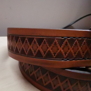 Növényi cserzésű poncolt bőr öv - ruha & divat - öv & övcsat - öv - Meska.hu