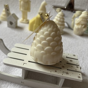 Modern Karácsony  kézműves natúr gyertya szett ajándékdobozban - karácsony - karácsonyi lakásdekoráció - karácsonyi illatgyertya, mécses - Meska.hu