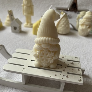 Modern Karácsony  kézműves natúr gyertya szett ajándékdobozban - karácsony - karácsonyi lakásdekoráció - karácsonyi illatgyertya, mécses - Meska.hu