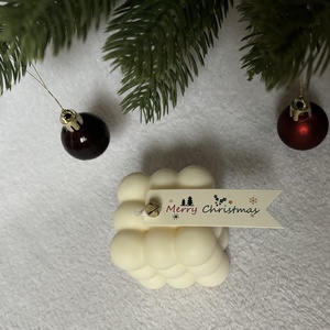 Buborékkocka - kézműves gyertya - karácsony - karácsonyi lakásdekoráció - karácsonyi illatgyertya, mécses - Meska.hu