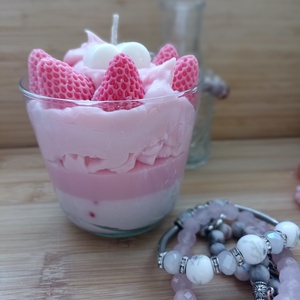 Epres panna cotta gyertya , Kellékek & szerszámok, Dekorációs kellékek, Dekorációs gyertya, Gyertya-, mécseskészítés, MESKA