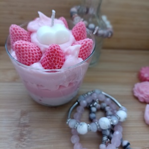 Epres panna cotta gyertya  - kellékek & szerszámok - dekorációs kellékek - dekorációs gyertya - Meska.hu