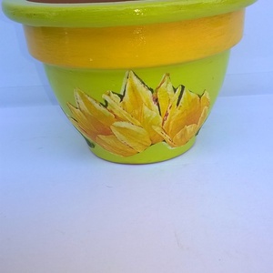 Napsugaras tulipánok kaspó, Otthon & Életmód, Dekoráció, Virágdísz és tartó, Cserép & Kaspó, Decoupage, transzfer és szalvétatechnika, Festett tárgyak, MESKA