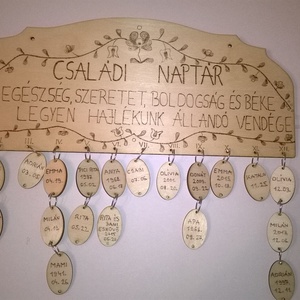 Motívumos családi naptár - otthon & életmód - dekoráció - fali és függő dekoráció - falinaptár & öröknaptár - Meska.hu