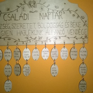 Motívumos családi naptár - otthon & életmód - dekoráció - fali és függő dekoráció - falinaptár & öröknaptár - Meska.hu
