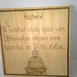 Házirend falikép - otthon & életmód - dekoráció - fali és függő dekoráció - felirat - Meska.hu