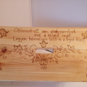 Tulipános sámli, Otthon & Életmód, Bútor, Szék & Fotel, Famegmunkálás, Gravírozás, pirográfia, MESKA