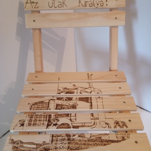 Kamionos kisszék, Otthon & Életmód, Babaszoba, gyerekszoba, Gyerek szék, sámli, Famegmunkálás, Gravírozás, pirográfia, MESKA