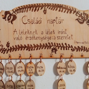 Népies családi naptár extra billétákkal  - otthon & életmód - dekoráció - fali és függő dekoráció - falinaptár & öröknaptár - Meska.hu