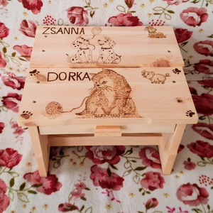 Kutyás és cicás sámli szett - otthon & életmód - babaszoba, gyerekszoba - gyerek szék, sámli - Meska.hu