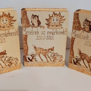 Őzikés emlékkönyv szett, Otthon & Életmód, Tárolás & Rendszerezés, Doboz, Gravírozás, pirográfia, MESKA