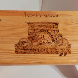 István gazda sámlija , Otthon & Életmód, Bútor, Szék & Fotel, Gravírozás, pirográfia, MESKA