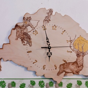 A csoda szarvas űzése fa óra  - otthon & életmód - dekoráció - fali és függő dekoráció - falióra & óra - Meska.hu