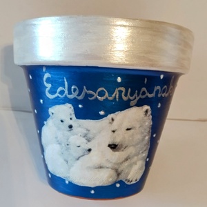Macis kaspó , Otthon & Életmód, Dekoráció, Virágdísz és tartó, Cserép & Kaspó, Decoupage, transzfer és szalvétatechnika, MESKA