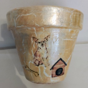 Csivavás kaspó , Otthon & Életmód, Dekoráció, Virágdísz és tartó, Cserép & Kaspó, Decoupage, transzfer és szalvétatechnika, MESKA