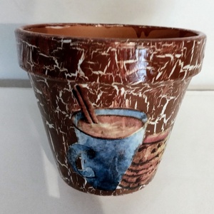 Sütis kaspó , Otthon & Életmód, Dekoráció, Virágdísz és tartó, Cserép & Kaspó, Decoupage, transzfer és szalvétatechnika, MESKA