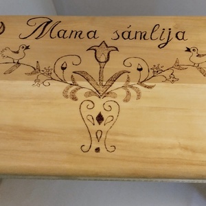 Mama tulipános sámlija  - otthon & életmód - babaszoba, gyerekszoba - gyerek szék, sámli - Meska.hu