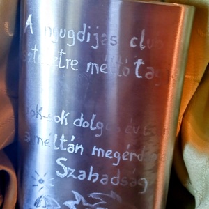 Nyugdíjas köszöntő flaska  - otthon & életmód - konyhafelszerelés, tálalás - flaska, csatos üveg - Meska.hu