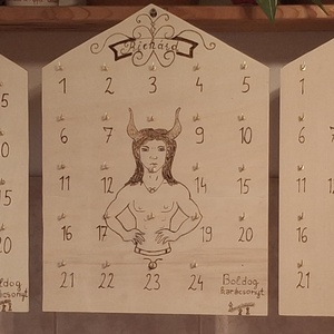 Horoszkópos adventi naptár, Karácsony, Adventi díszek, Adventi naptár, Gravírozás, pirográfia, MESKA