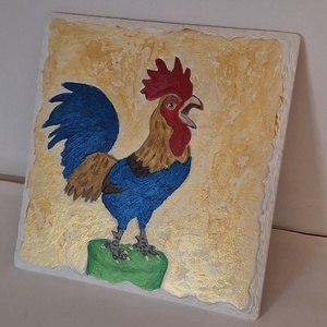 Kakasos edényalátét - Meska.hu