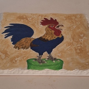 Kakasos edényalátét - otthon & életmód - konyhafelszerelés, tálalás - flaska, csatos üveg - Meska.hu