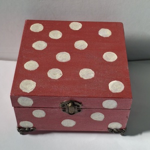 Pöttyös ékszer doboz, Ékszer, Ékszertartó, Ékszerdoboz, Festett tárgyak, MESKA