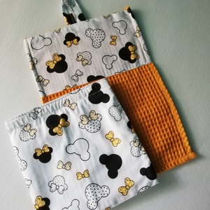 Minnie kéztörlő és snackbag - szendvics, nasi tartó szett. - táska & tok - uzsonna- & ebéd tartó - szendvics csomagoló - Meska.hu