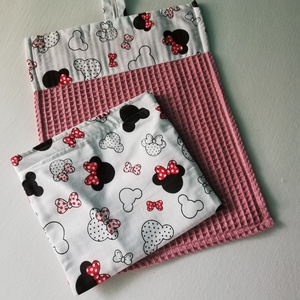 Minnie kéztörlő és snackbag - szendvics, nasi tartó szett. - táska & tok - uzsonna- & ebéd tartó - szendvics csomagoló - Meska.hu