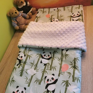 Panda macis ágynemű szett rózsaszín minkyvel - Meska.hu