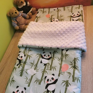 Panda macis ágynemű szett rózsaszín minkyvel - Meska.hu