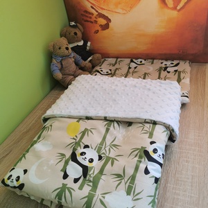 Panda macis ágynemű szett fehér minkyvel - Meska.hu