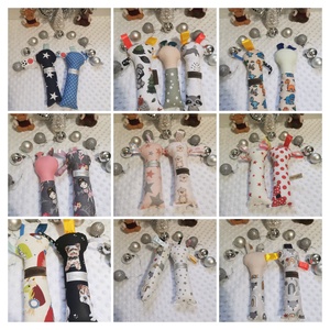 Puha textil csörgő játék címkékkel, Játék & Sport, 3 éves kor alattiaknak, Csörgő, Varrás, MESKA