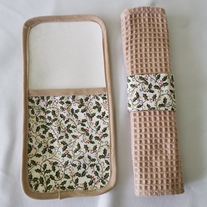 Karácsonyi teriték evőeszköztartó és koktél szalvéta - Meska.hu