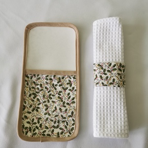 Karácsonyi teriték evőeszköztartó és koktél szalvéta - karácsony - karácsonyi lakásdekoráció - ünnepi asztaldekoráció - Meska.hu