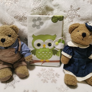 Baglyos egészségügyi kis könyv borító - otthon & életmód - papír, írószer - könyv- és füzetborító - Meska.hu