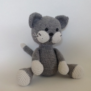 Szürke cica - amigurumi -  - Meska.hu