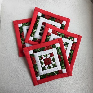 Patchwork poháralátét karácsonyi mintával - otthon & életmód - konyhafelszerelés, tálalás - tálalás - terítő - Meska.hu