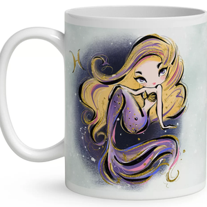 Személyre szabható - Szőke hajú Csini Halak lány mintás bögre - otthon & életmód - konyhafelszerelés, tálalás - tálalás - bögre & csésze - Meska.hu