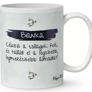 Személyre szabható - Barna hajú Csini Nyilas lány mintás bögre, Otthon & Életmód, Konyhafelszerelés, tálalás, Tálalás, Bögre & Csésze, , MESKA