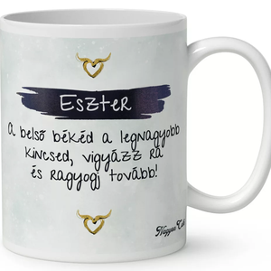 Személyre szabható - Barna hajú Csini Bika lány mintás bögre, Otthon & Életmód, Konyhafelszerelés, tálalás, Tálalás, Bögre & Csésze, , MESKA