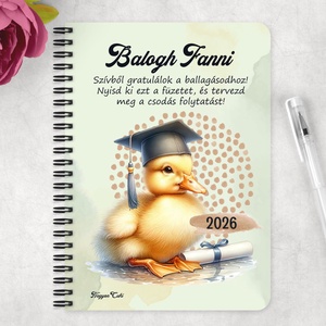 Személyre szabható - 2026 Ballagás - Kacsa mintás füzet - Meska.hu