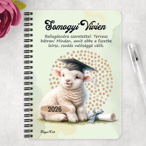 Személyre szabható - 2026 Ballagás - Bárány mintás füzet, Otthon & Életmód, Papír, írószer, Jegyzetfüzet & Napló, , MESKA
