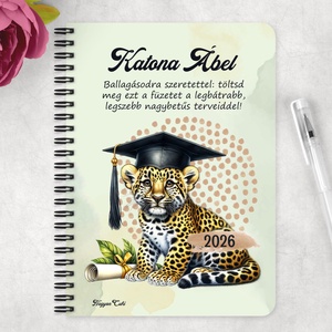 Személyre szabható - 2026 Ballagás - Leopárd mintás füzet - Meska.hu
