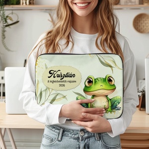 Cuki breki béka mintás egyedi rajztartó névvel - kreatív gyerek ajándék, emlékőrző mappa (RT-0061) - otthon & életmód - papír, írószer - mappa - Meska.hu